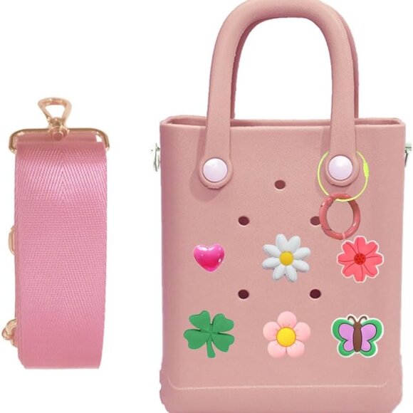 Rubber Beach Bag with Adjustable Strap Waterproof Washable Compact Travel - Picture 1 of 3